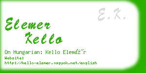 elemer kello business card